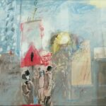 Malereicollage auf Papier, 70x100 cm, 1991