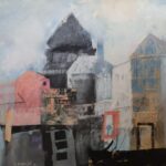 Malereicollage auf Leinwand, 70x100 cm, 1991