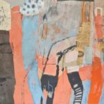 Mischtechnik, Collage auf Papier, auf Leinwand kaschiert, Holzrahmen, 70x100 cm, 1991