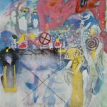 Aquarell, Stifte auf Papier, 20,5x22 cm, 1997